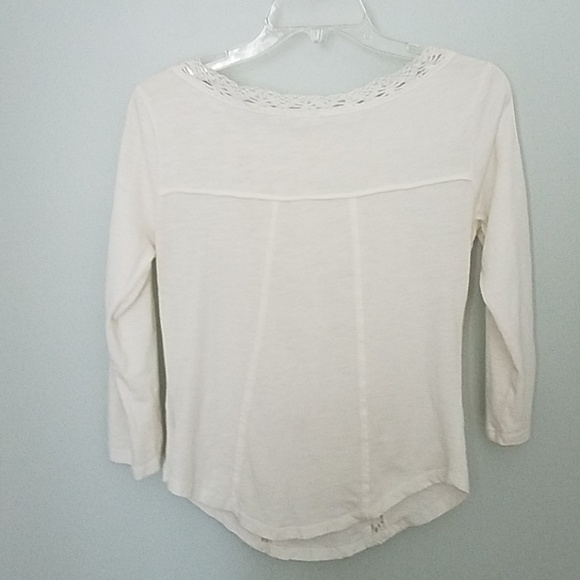 Free People Crochet Inset T Shirt Size XS - Picture 7 of 8